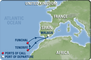 Mapa de cruceros por el Mediterráneo